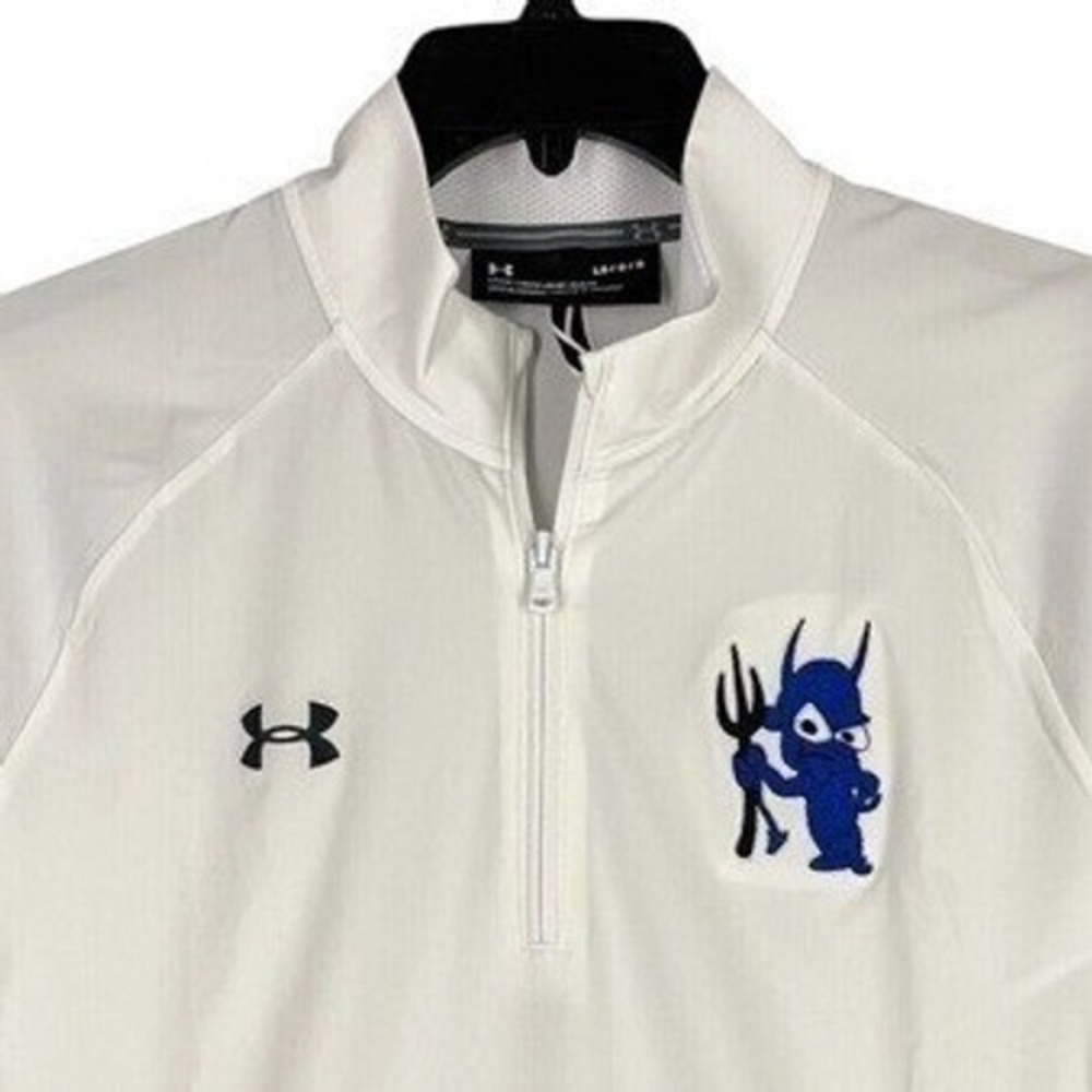 Duke University Under Armour Pullover Mens L Blue Devils Short Sleeve 1/4 Zip